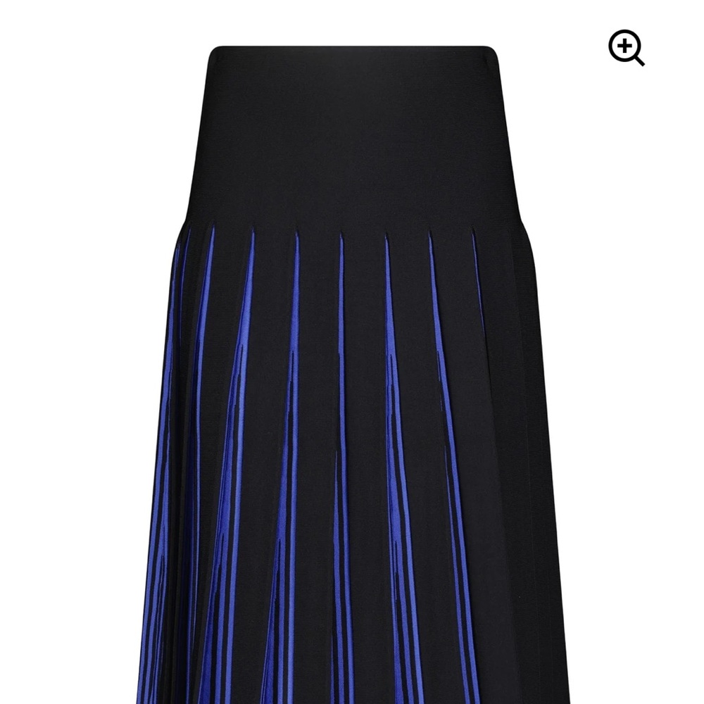Chic Black and Blue A-Line Skirt
